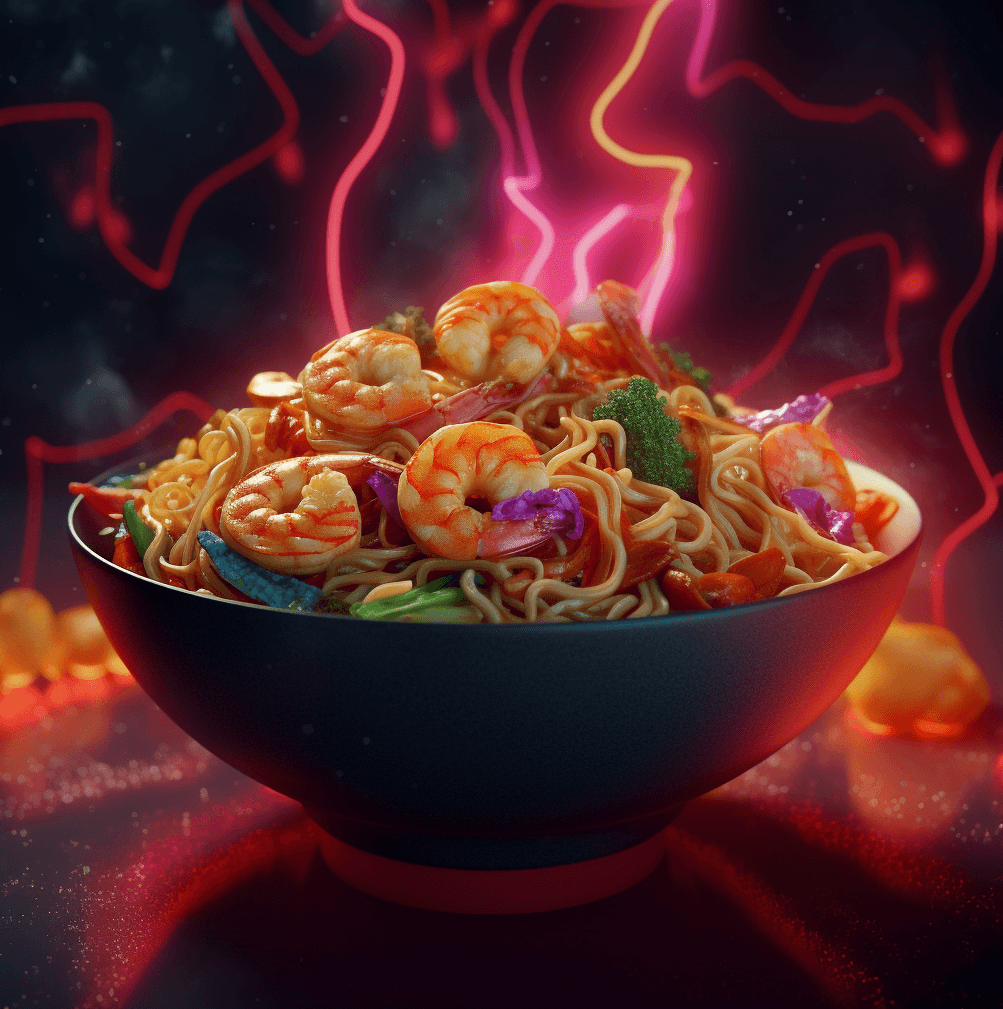 Lemon Garlicky Shrimp Noodles