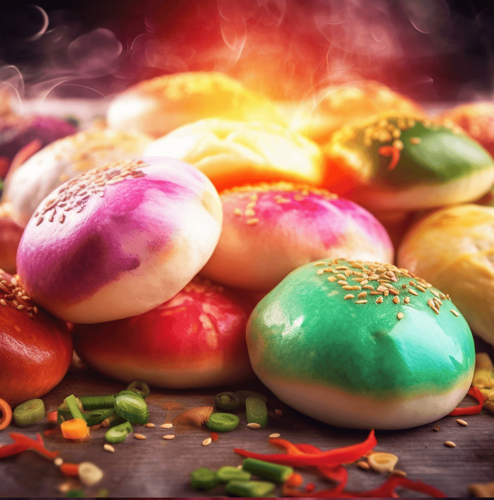 Colourful Coconut Curry Pork Bao Buns