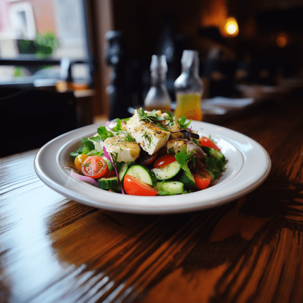 Greek Salad with Cod